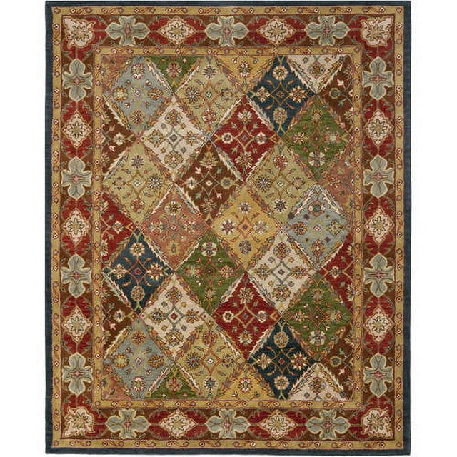 SAFAVIEH Heritage Alfombra Tradicional de Lana Abbey, Verde/rojo, 9' x 12'