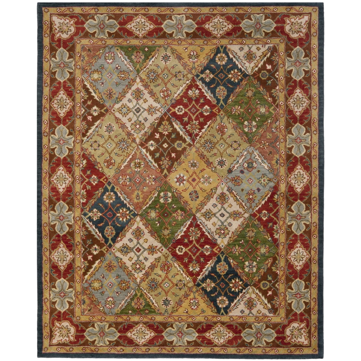 SAFAVIEH Heritage Abbey Traditional Wool Runner Rug, Green/Red, 2'3" x 12'