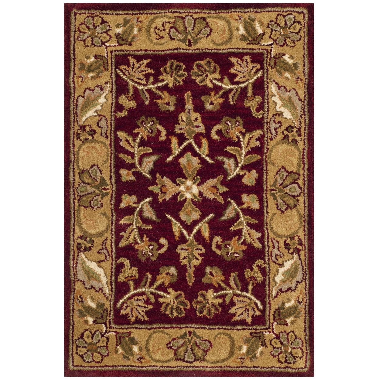 SAFAVIEH Heritage Ainsley Traditional Wool Area Rug, Red/Gold, 3' x 5'