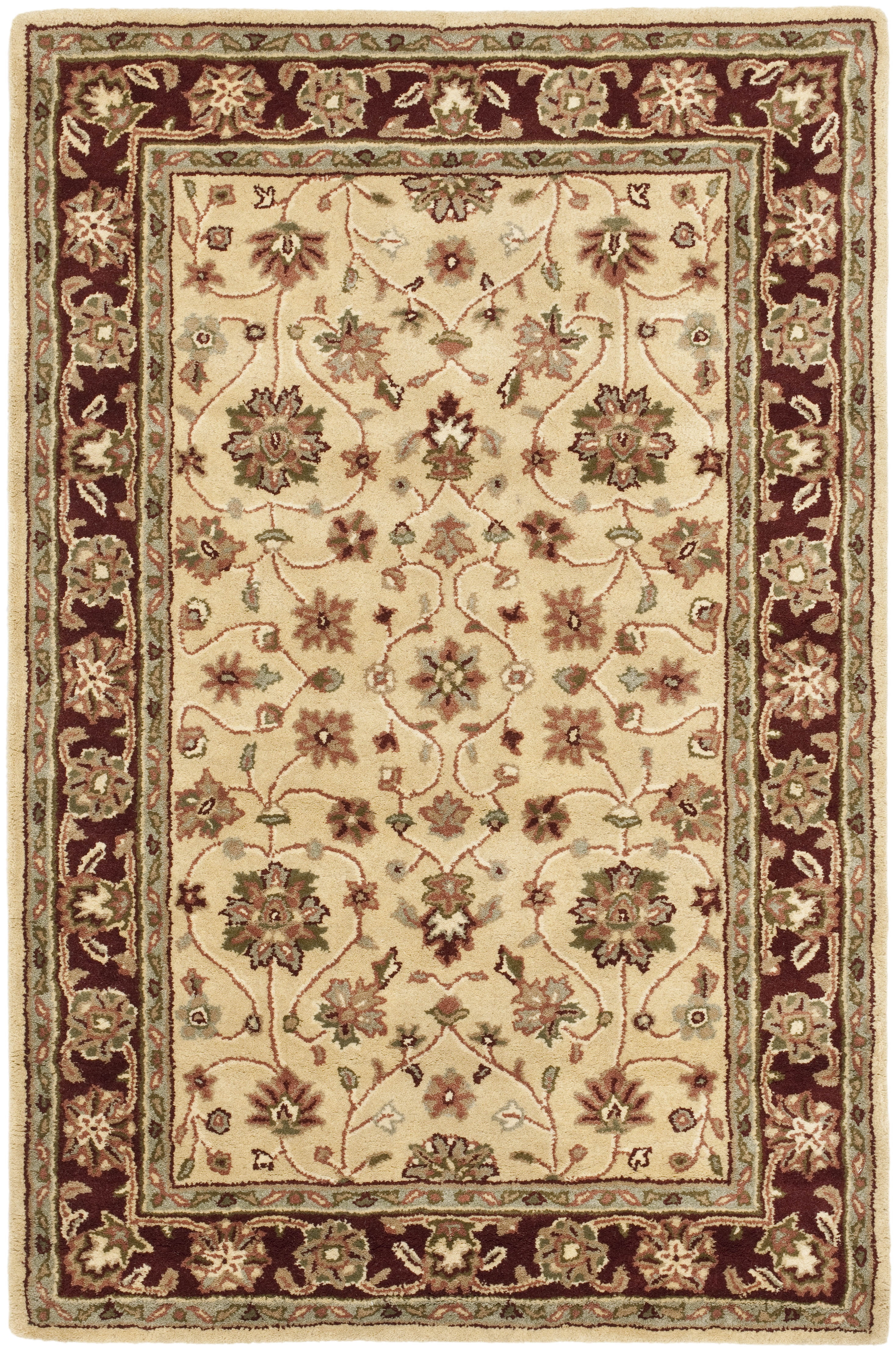 Heritage HG965 Hand Tufted Area Rug - Ivory/Red - 4'x6' - Safavieh.