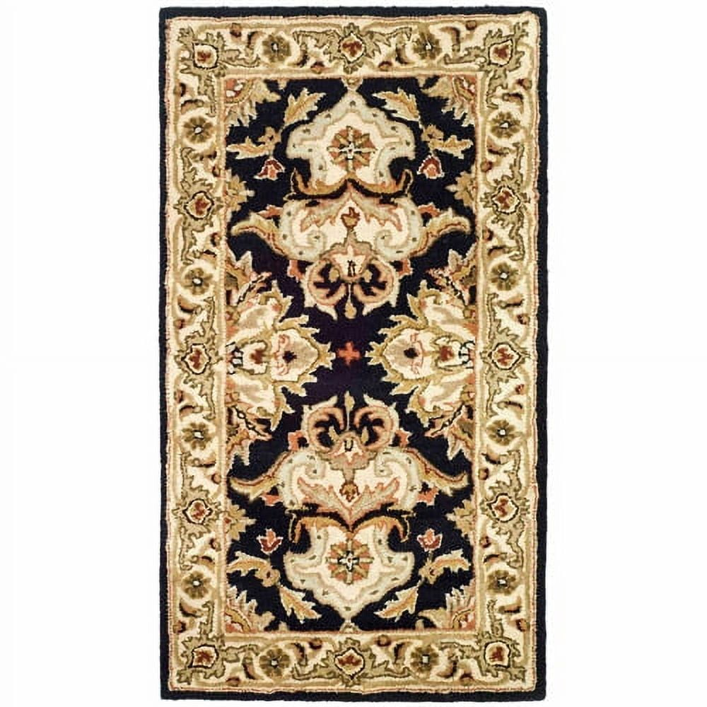SAFAVIEH Heritage Braganza Traditional Wool Area Rug, Black/Ivory, 2'3" x 4'