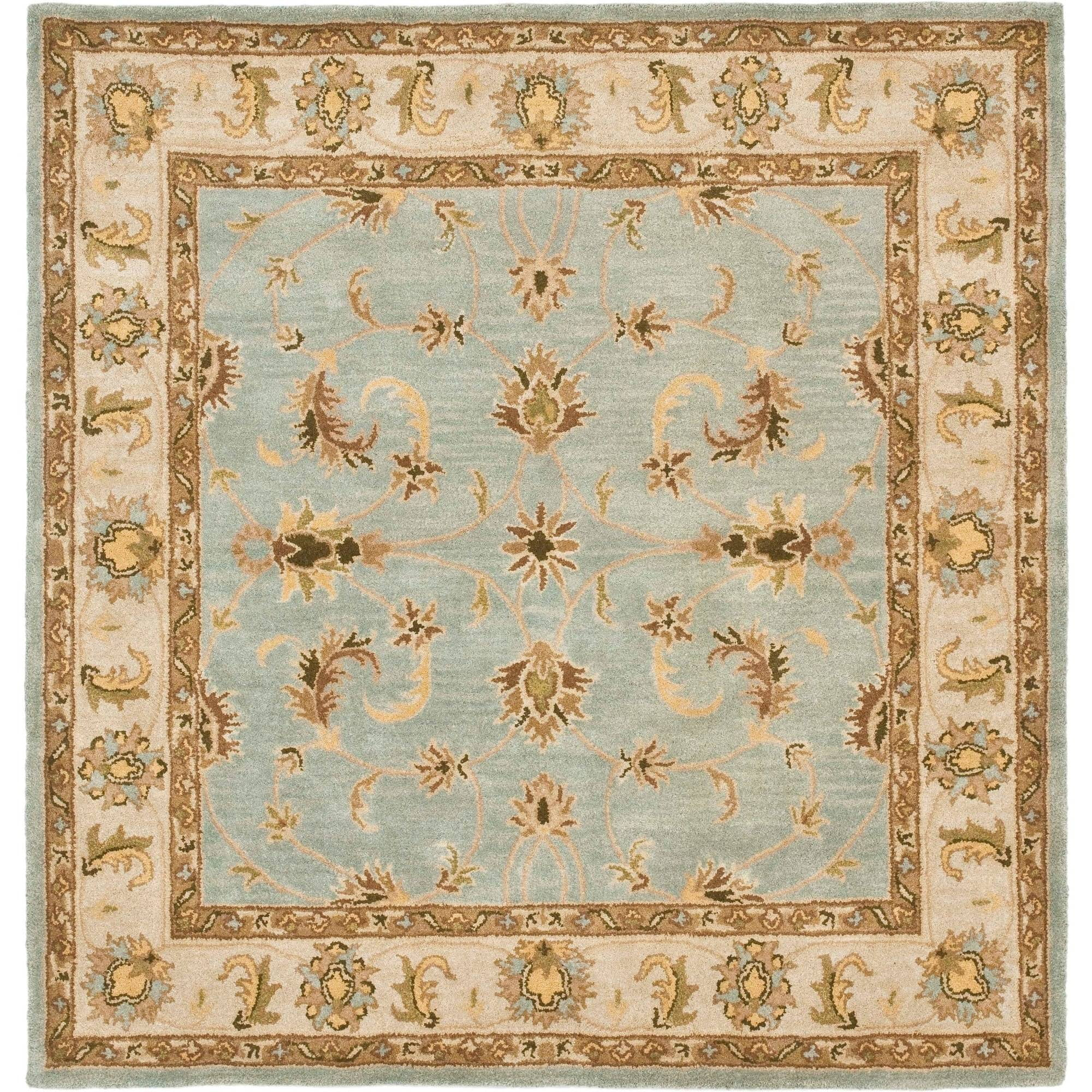 Heritage HG913 Hand Tufted Area Rug - Light Blue/Beige - 4'x4' - Safavieh.