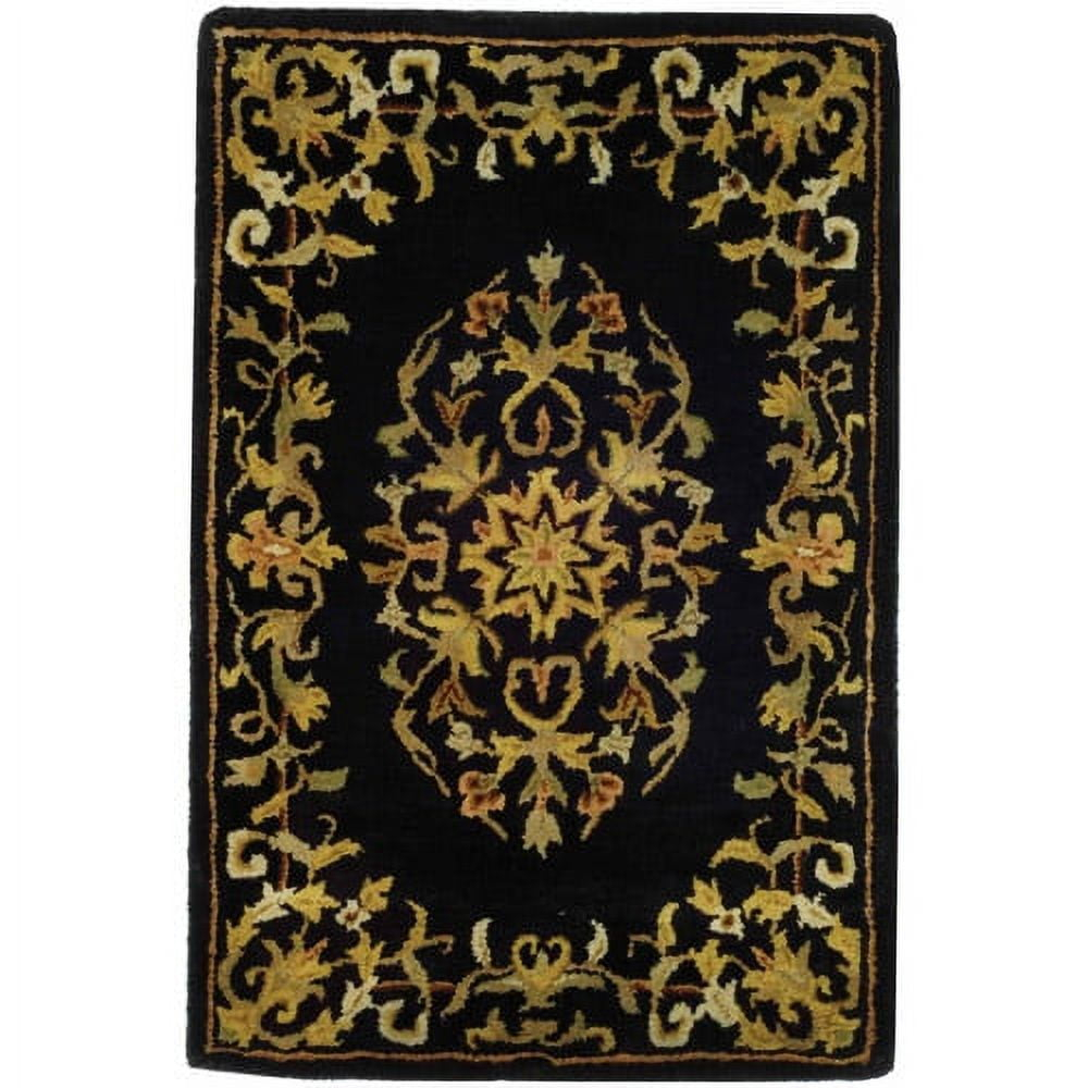 SAFAVIEH Heritage Cleves Traditional Wool Area Rug, Black, 5' x 8'