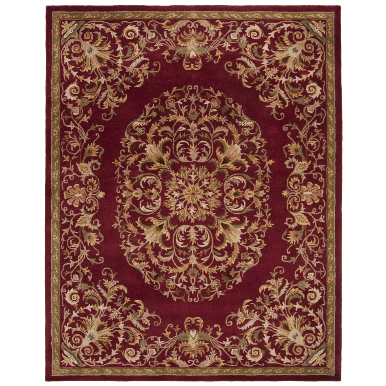 SAFAVIEH Heritage Cleves Traditional Wool Area Rug, Red, 6' x 9'