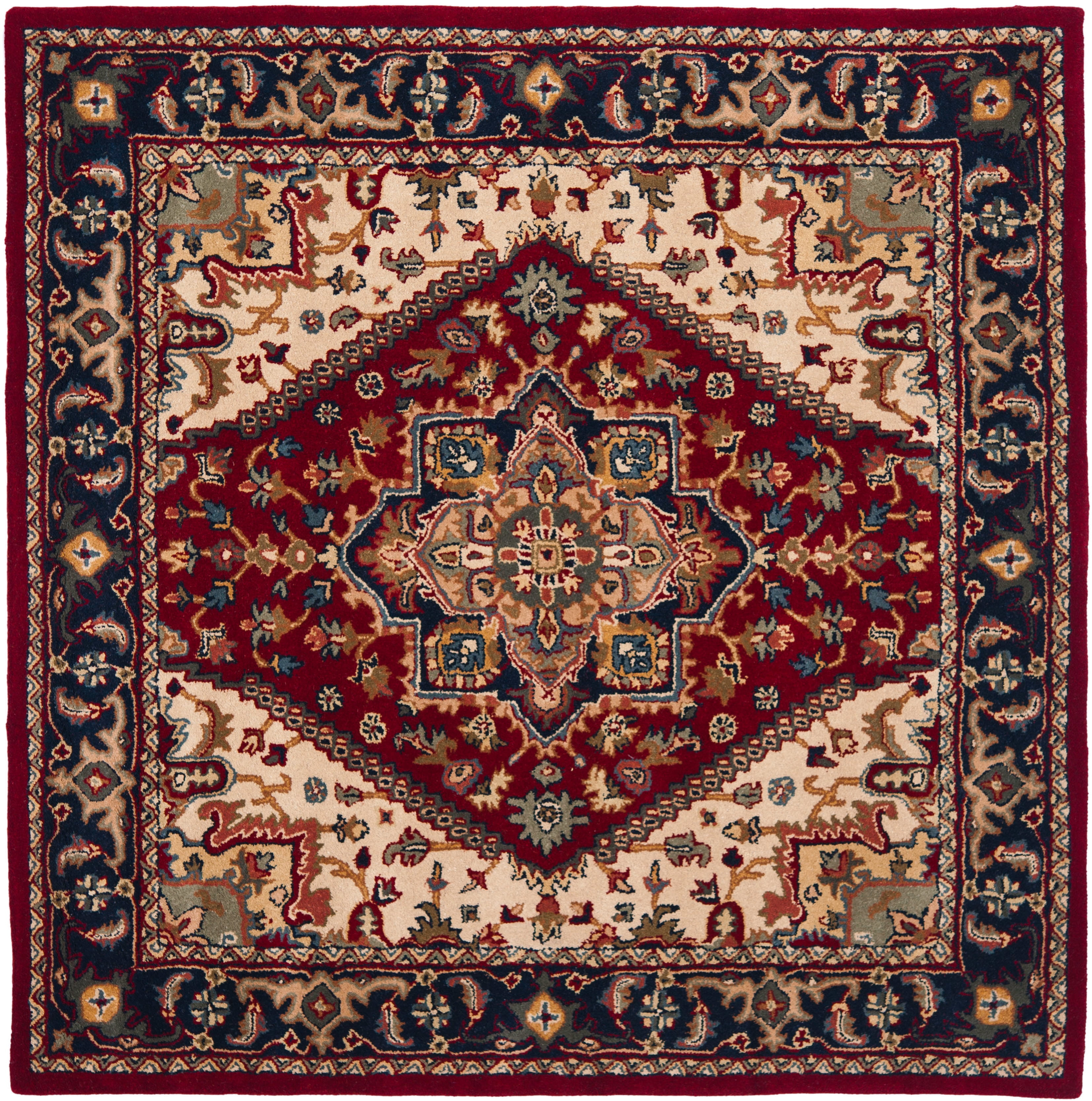 SAFAVIEH Heritage York Oriental Wool Area Rug, Red, 10' x 10' Square