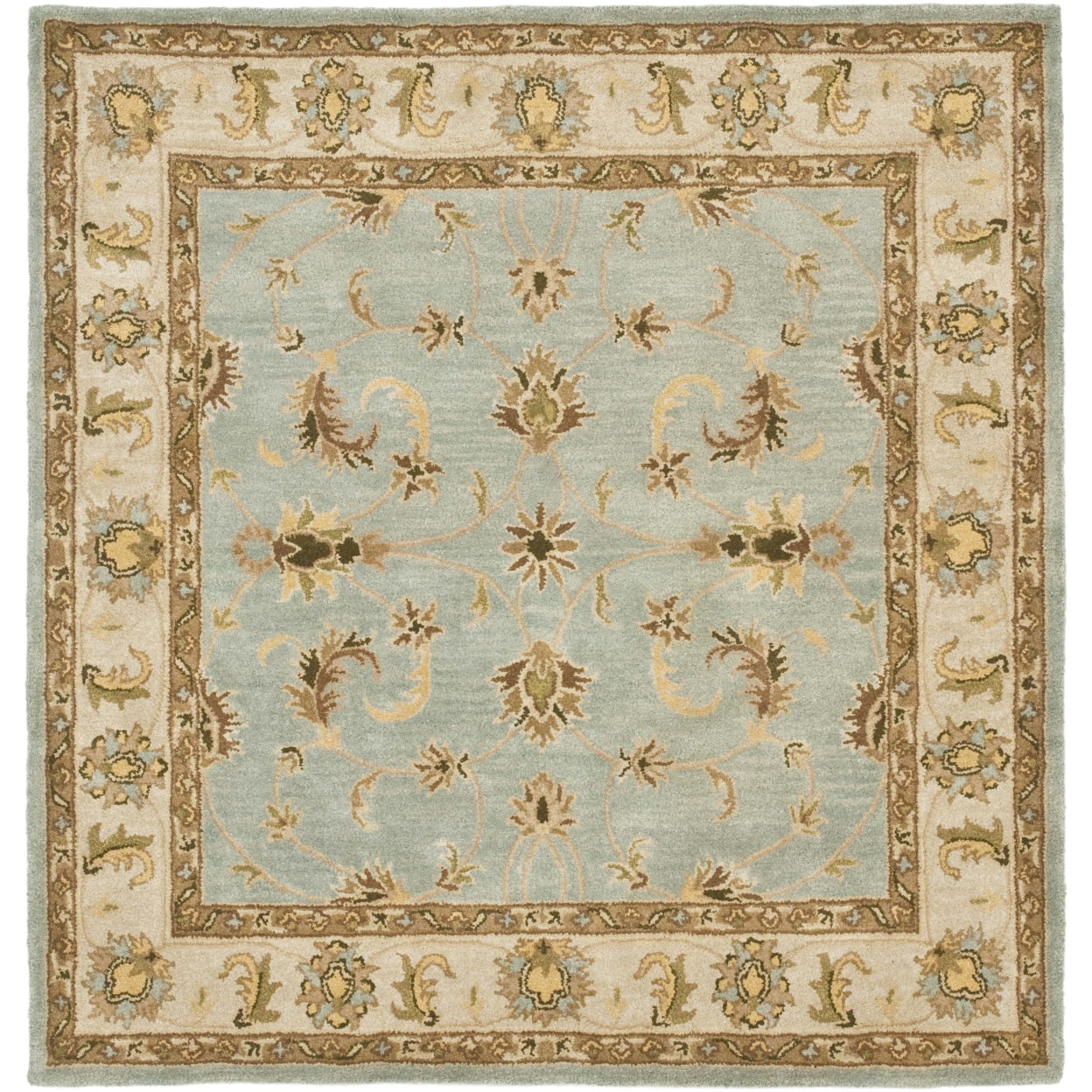 SAFAVIEH Heritage Bruce Oriental Area Rug, Light Blue/Beige, 10' x 10' Square