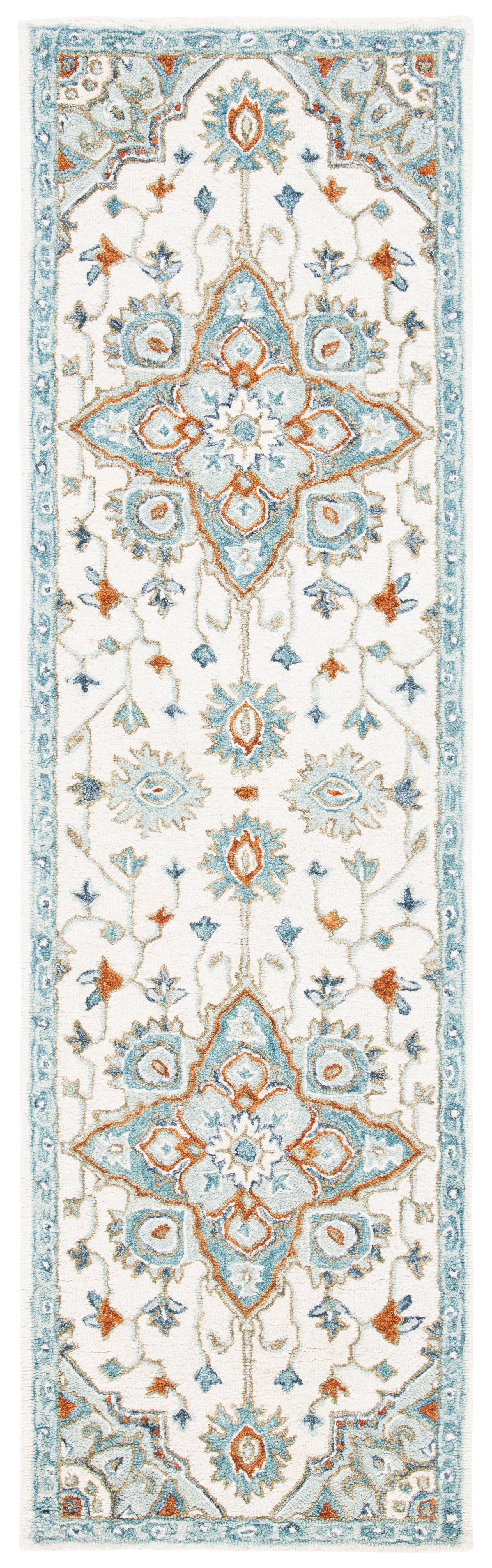 SAFAVIEH Heritage Kagan Oriental Runner Rug, Ivory/Blue, 2'3" x 8'