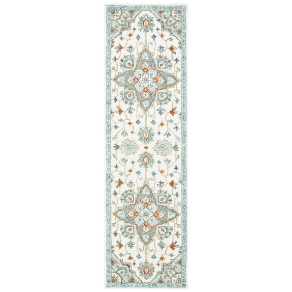 SAFAVIEH Heritage Kagan Oriental Runner Rug, Ivory/Blue, 2'3" x 8'