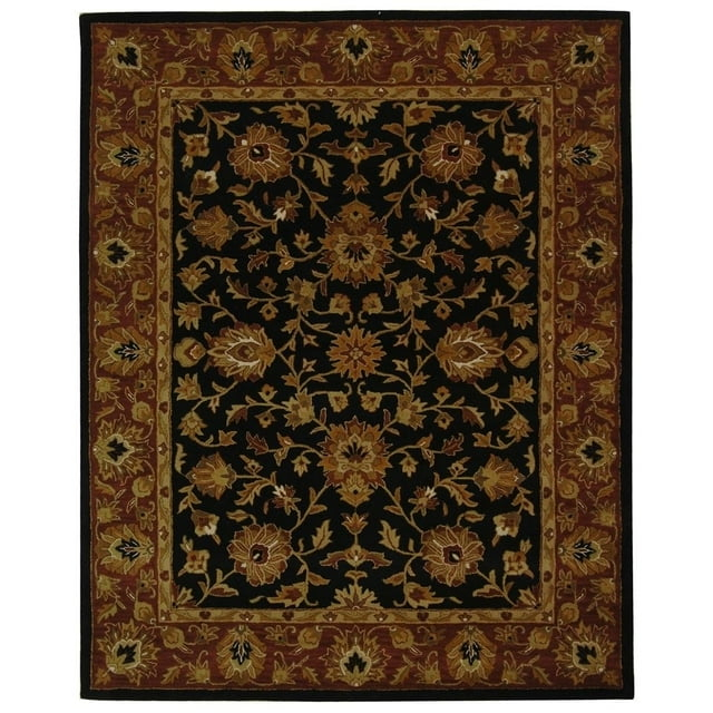 SAFAVIEH Heritage Lancaster Traditional Wool Area Rug, Black/Red, 9'6" x 13'6"
