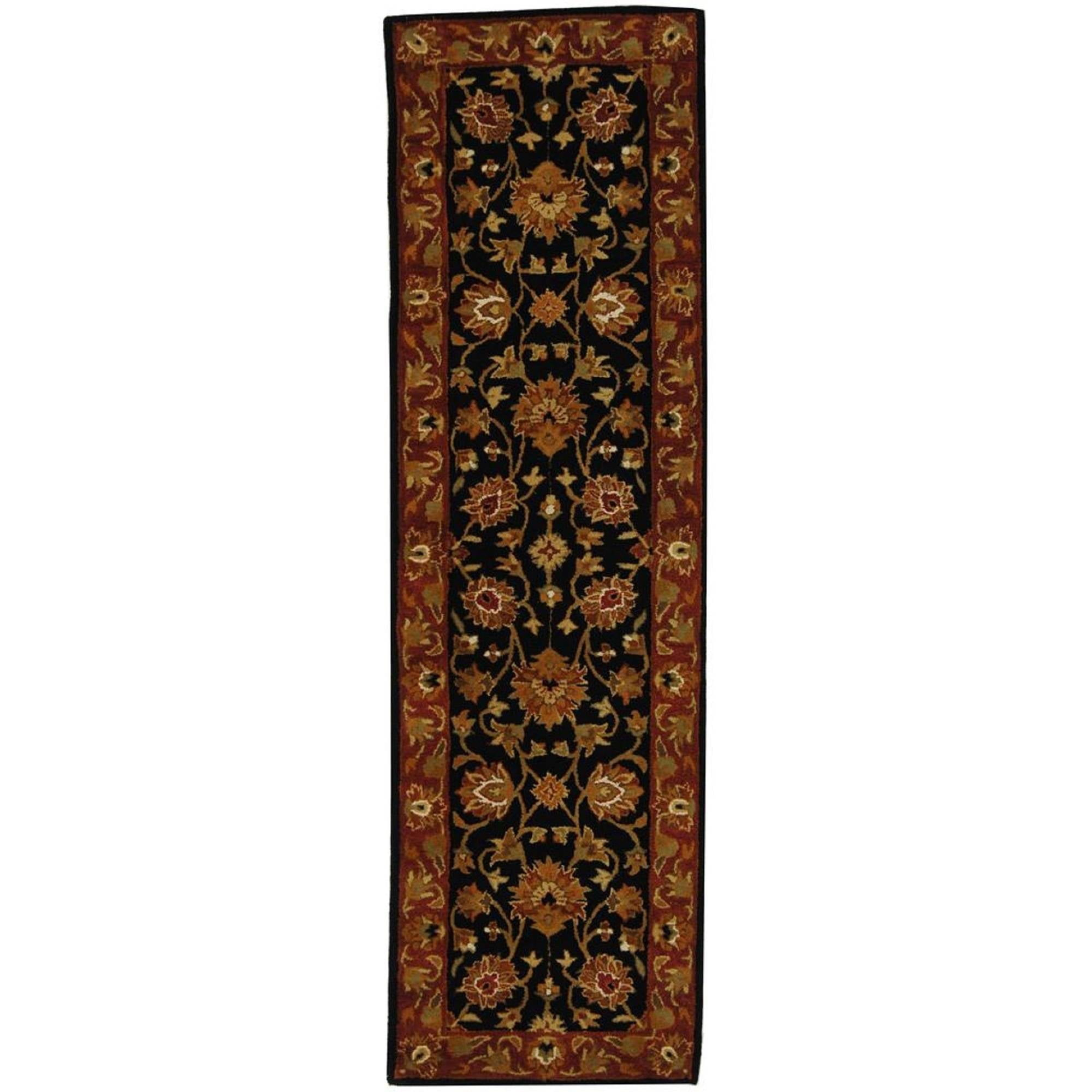 SAFAVIEH Heritage Lancaster Traditional Wool Runner Rug, Black/Red, 2'3" x 10'