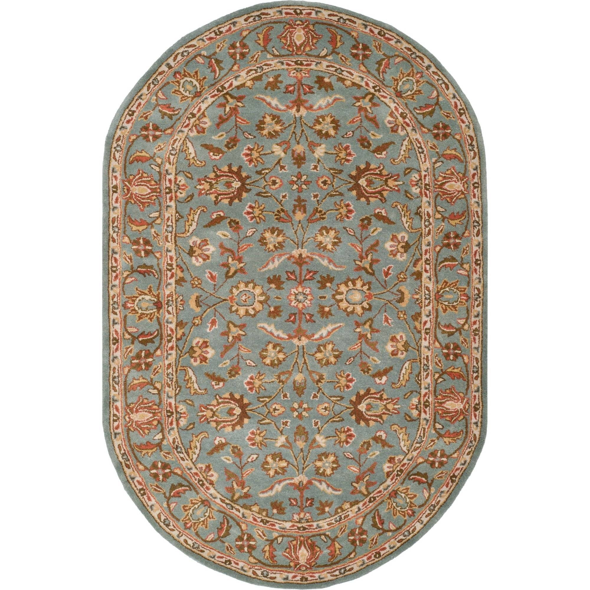 Heritage HG969 Hand Tufted Area Rug - Blue/Blue - 5'x8' Oval - Safavieh.