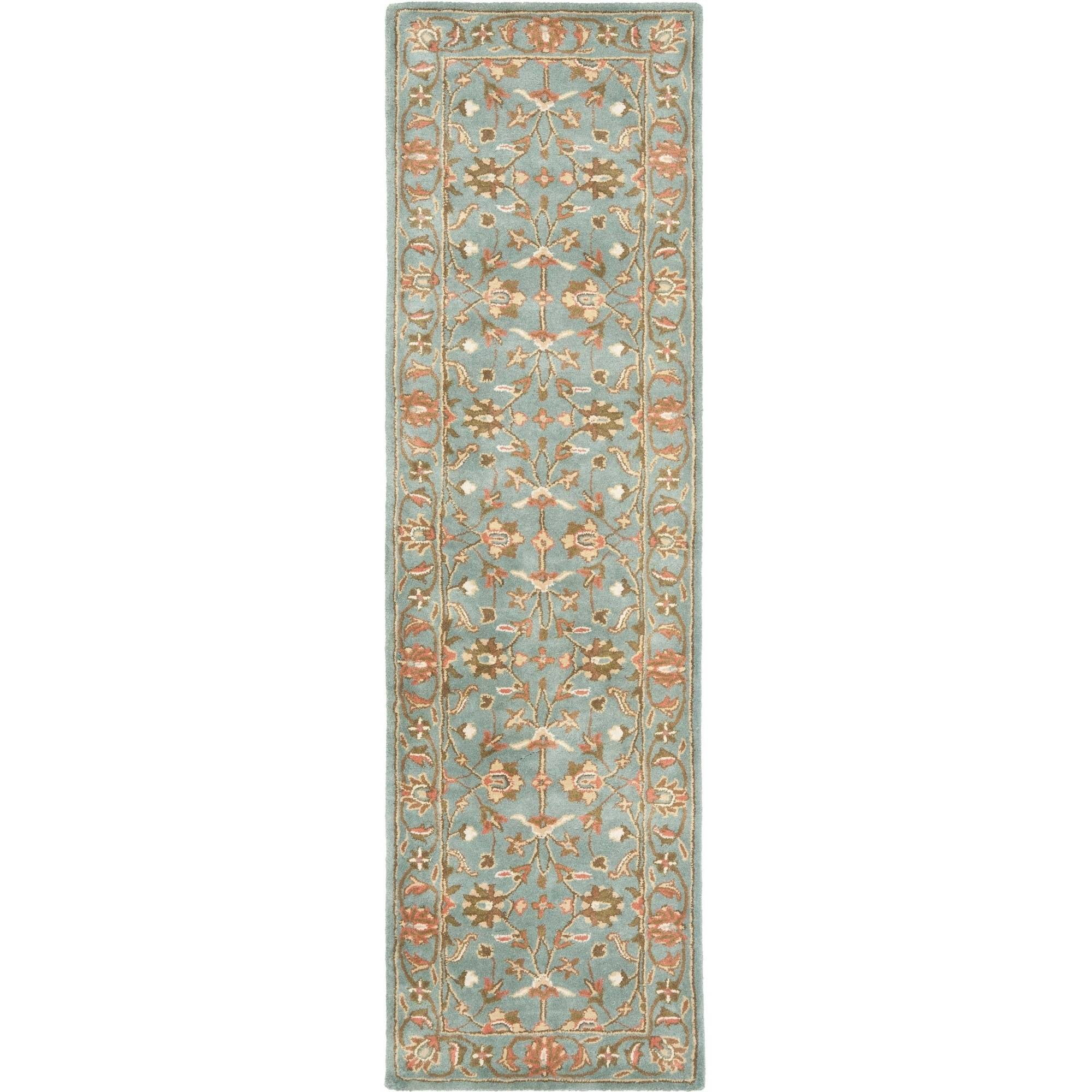 Heritage HG969 Hand Tufted Runner Rug - Blue/Blue - 2'3"x18' - Safavieh.