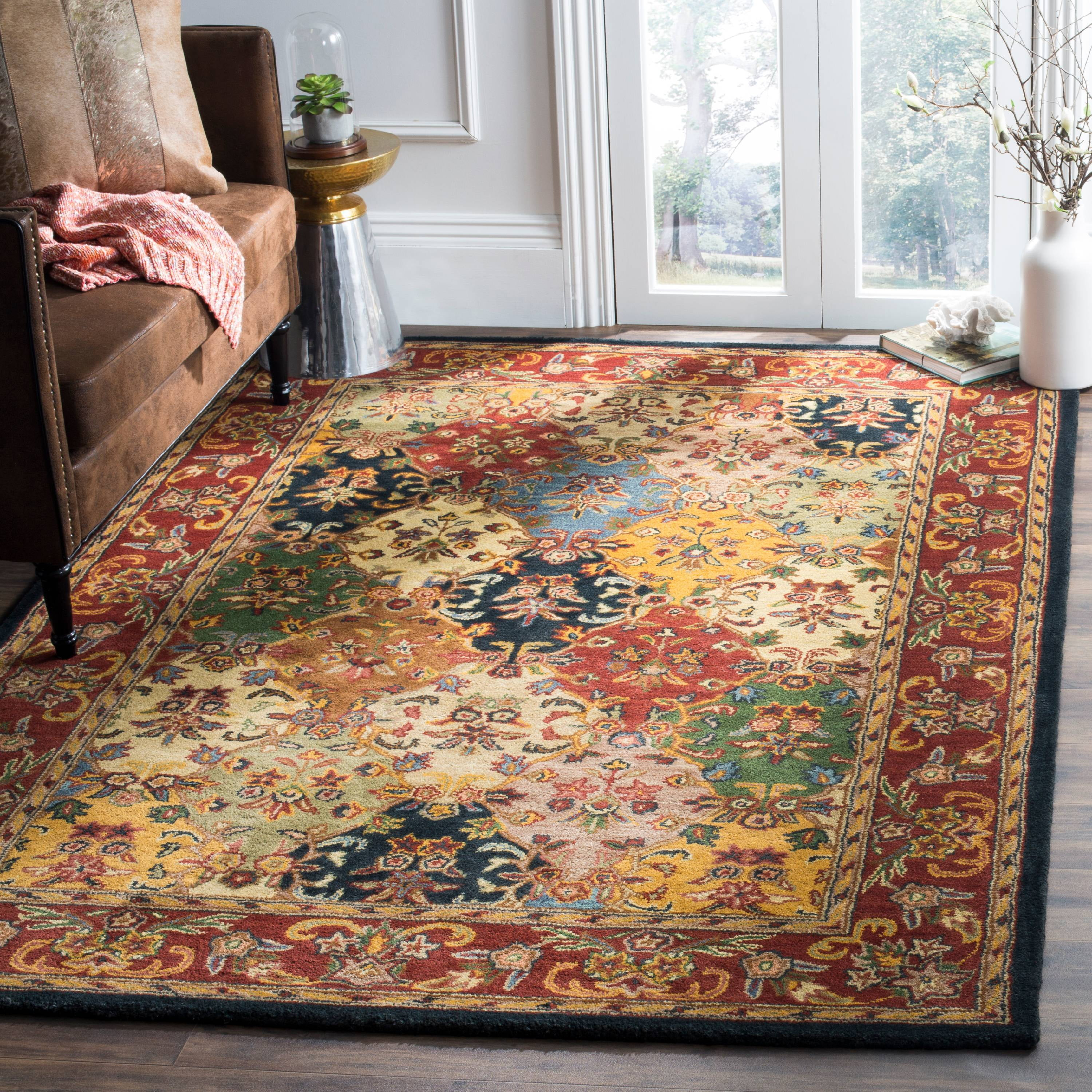 SAFAVIEH Heritage Malcolm Traditional Wool Area Rug, Multi/Burgundy, 11' x 17'