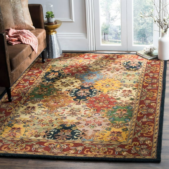 SAFAVIEH Heritage Malcolm Traditional Wool Area Rug, Multi/Burgundy, 12' x 15'