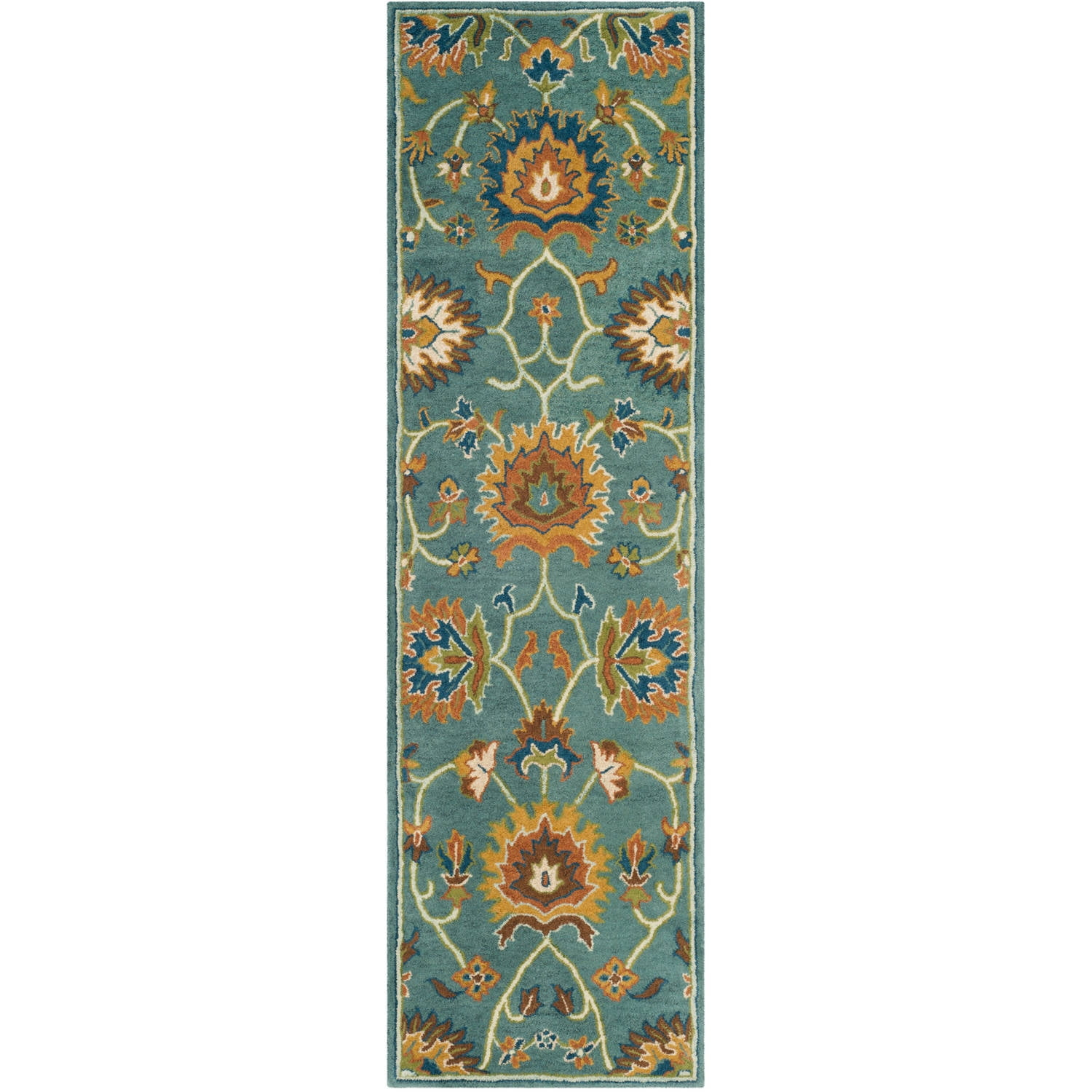 SAFAVIEH Heritage Odran Traditional Wool Runner Rug, Light Blue, 2'3" x 8'