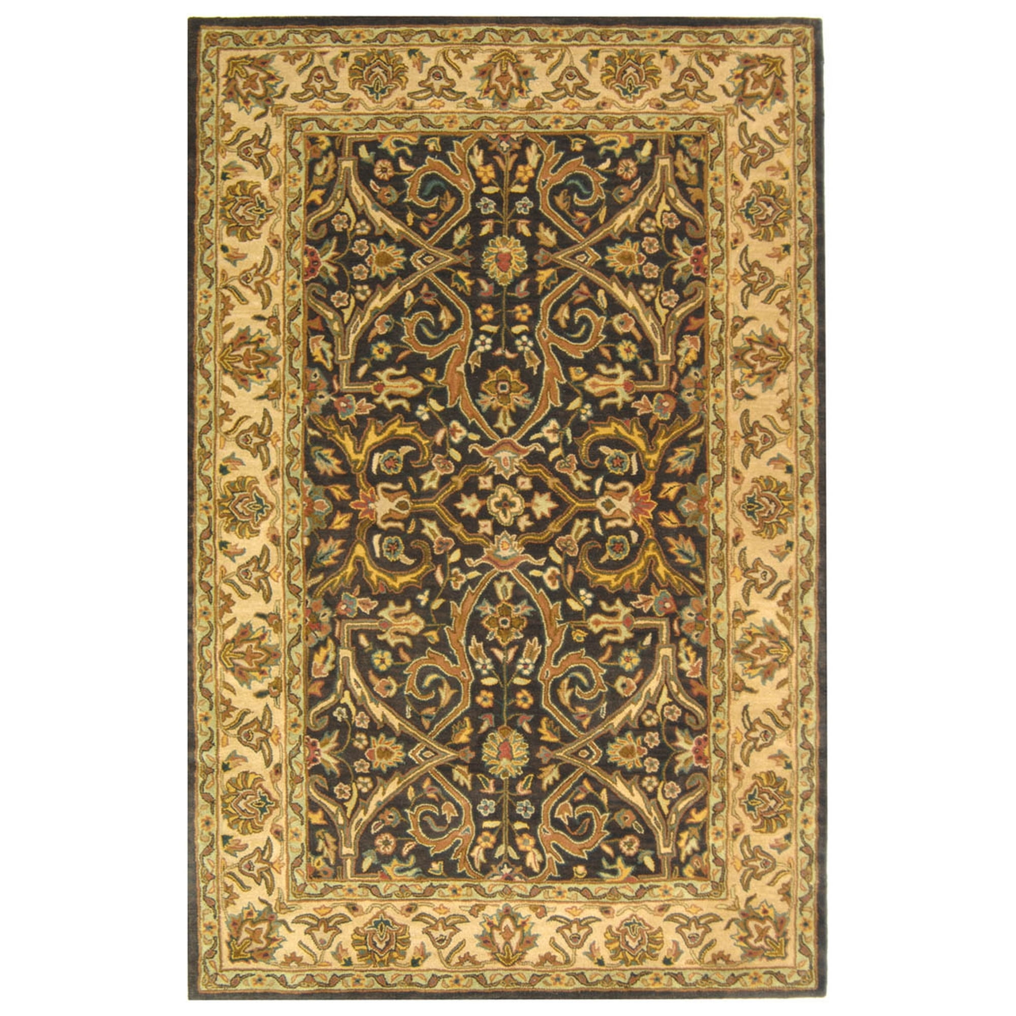 SAFAVIEH Heritage Oslo Traditional Wool Area Rug, Charcoal/Beige, 2' x 3'