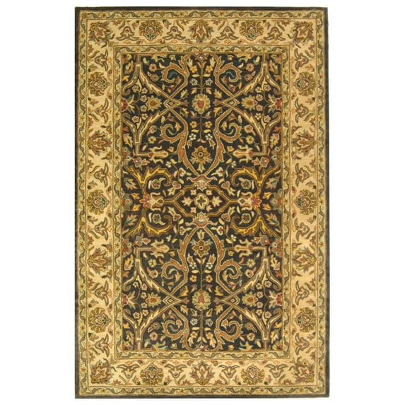 SAFAVIEH Heritage Oslo Traditional Wool Area Rug, Charcoal/Beige, 2' x 3'