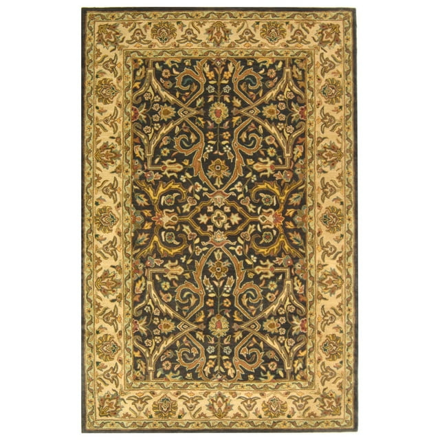SAFAVIEH Heritage Oslo Traditional Wool Area Rug, Charcoal/Beige, 2' x 3'