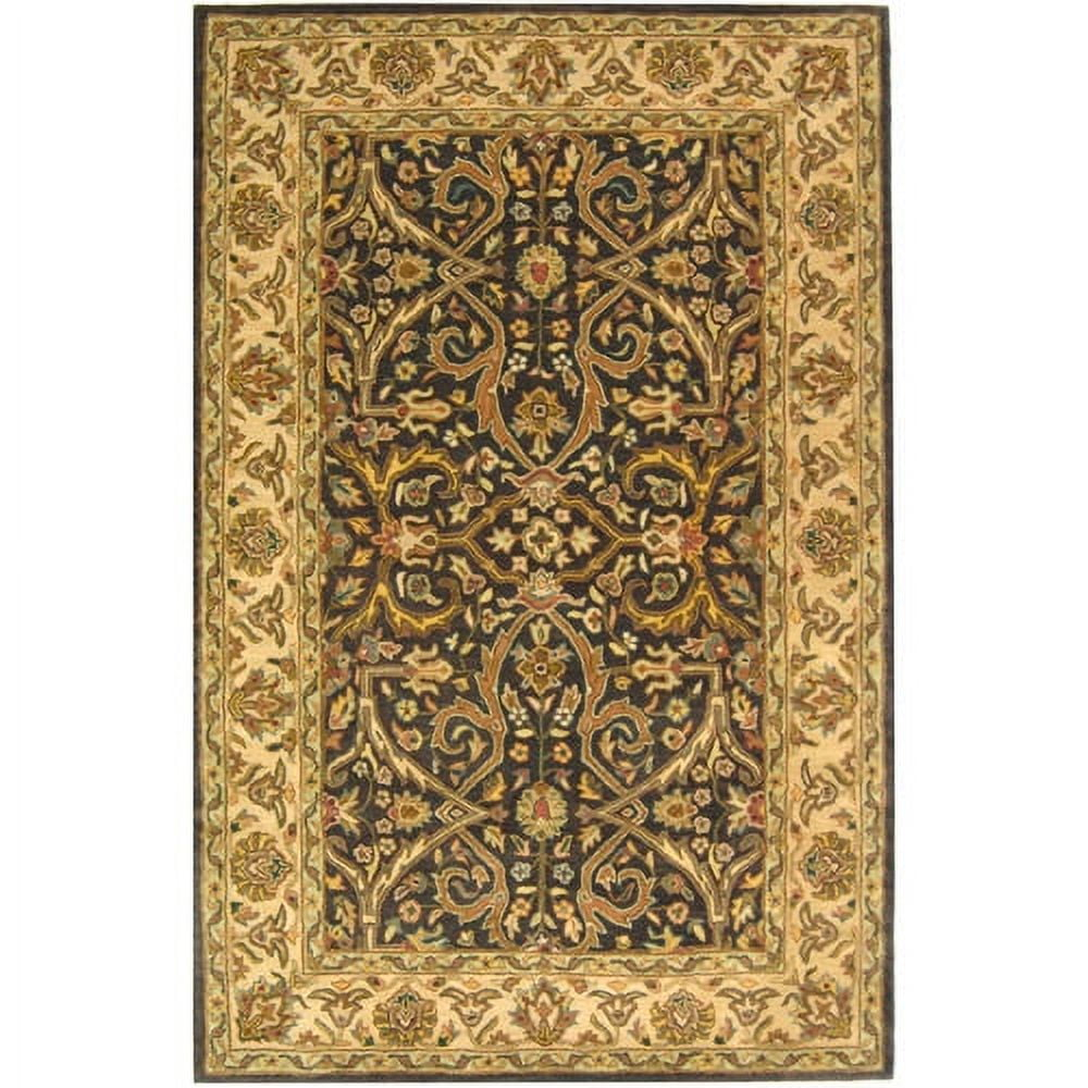SAFAVIEH Heritage Oslo Traditional Wool Area Rug, Charcoal/Beige, 4' x 6'