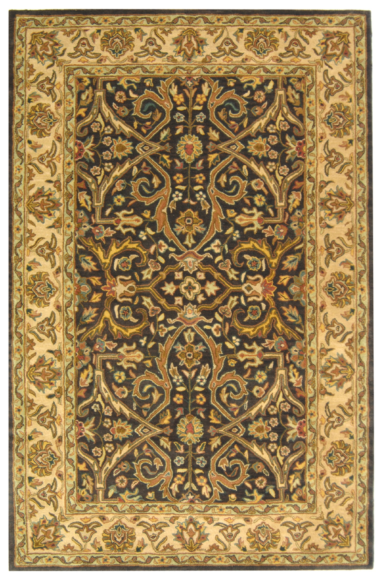 SAFAVIEH Heritage Oslo Traditional Wool Area Rug, Charcoal/Beige, 9'6" x 13'6"