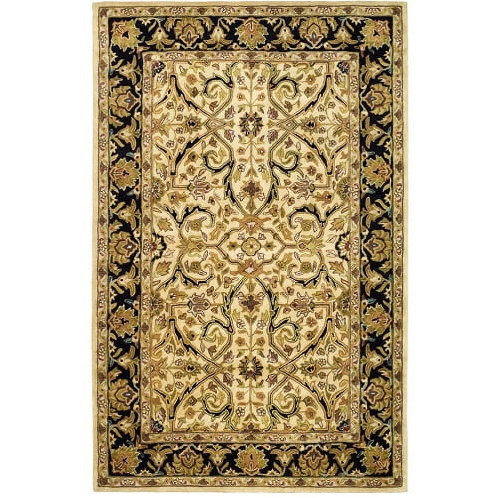 SAFAVIEH Heritage Oslo Traditional Wool Area Rug, Ivory/Black, 5' x 8'