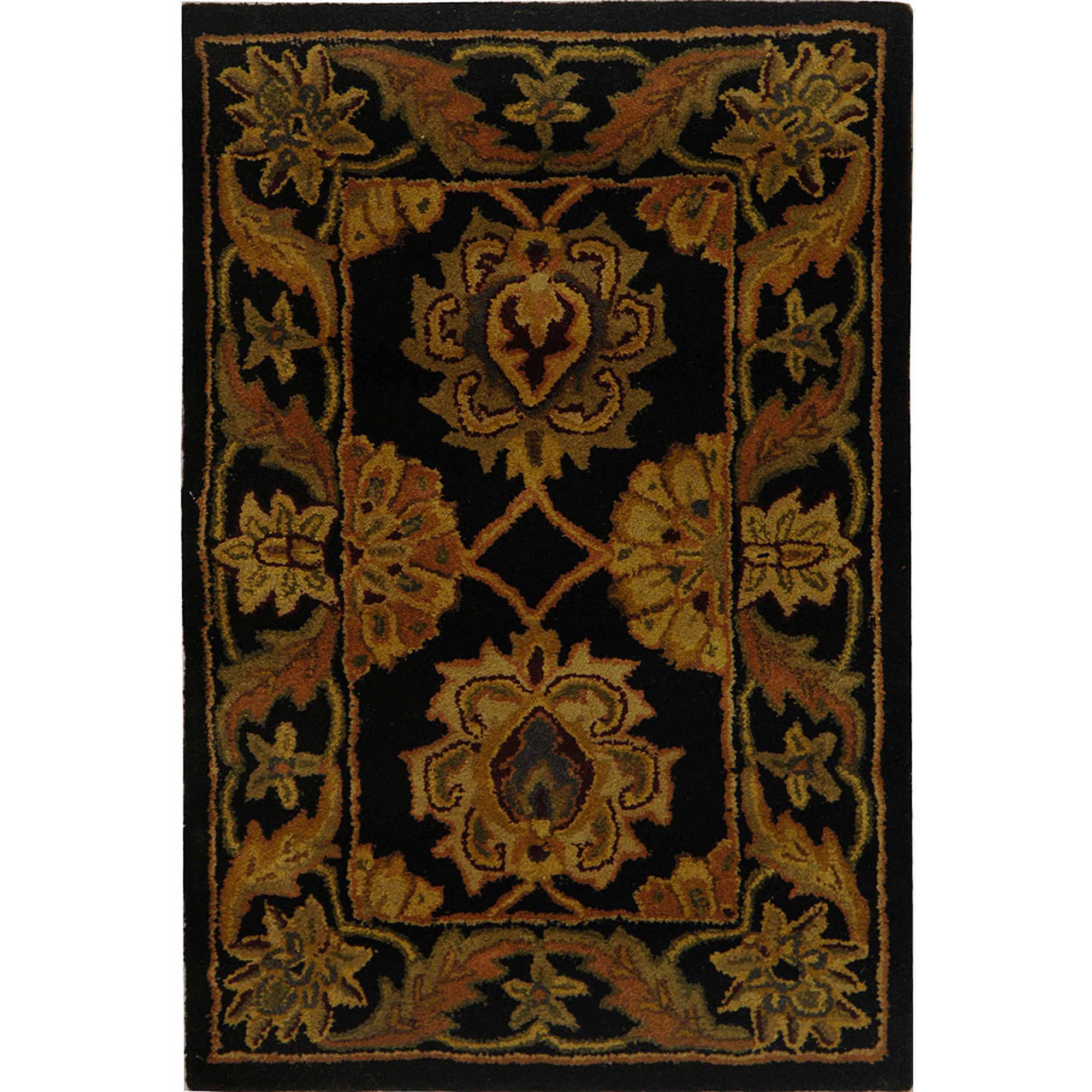 SAFAVIEH Heritage Portmont Traditional Wool Area Rug, Black, 2'3" x 4'