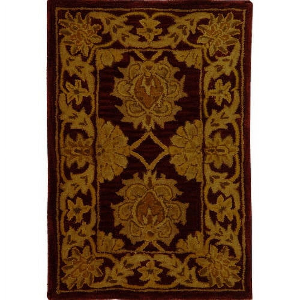 SAFAVIEH Heritage Portmont Traditional Wool Area Rug, Maroon, 2'3" x 4'