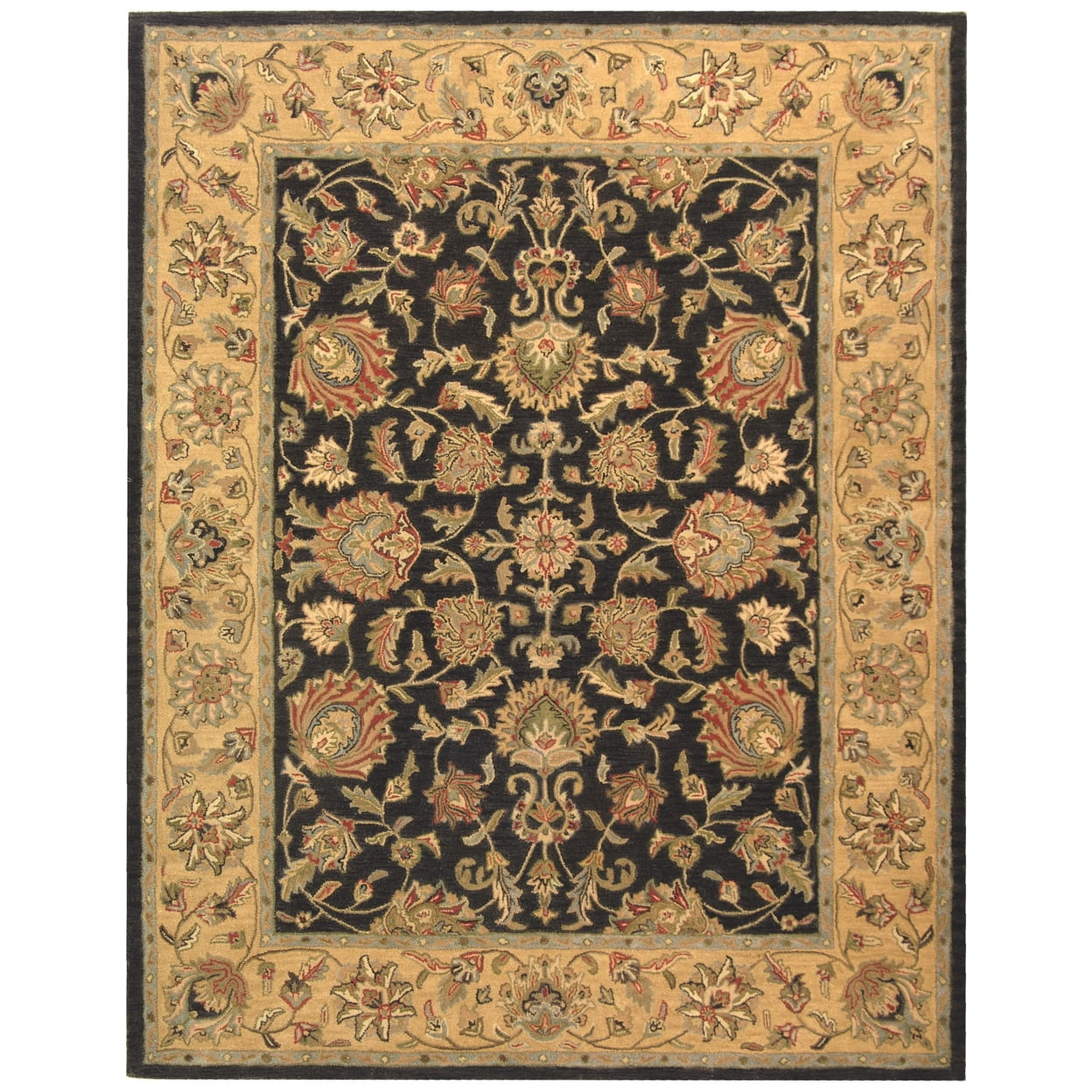SAFAVIEH Heritage Regis Traditional Wool Area Rug, Charcoal/Gold, 6' x 9'