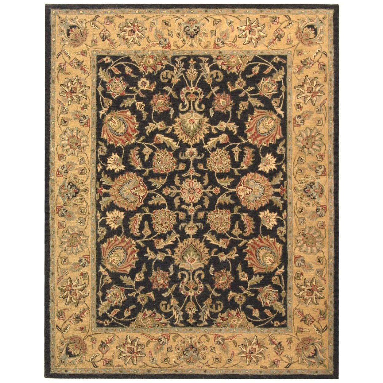 SAFAVIEH Heritage Regis Traditional Wool Area Rug, Charcoal/Gold, 8'3" x 11'