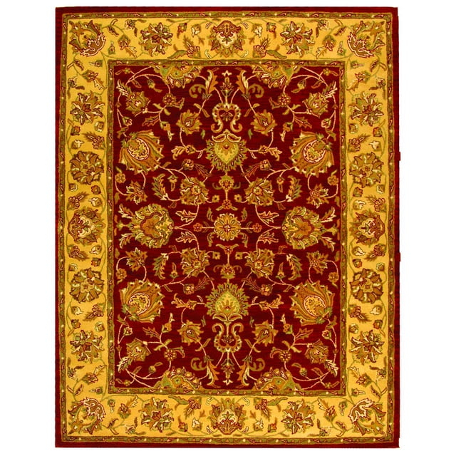 SAFAVIEH Heritage Regis Traditional Wool Area Rug, Red/Gold, 4' x 6'