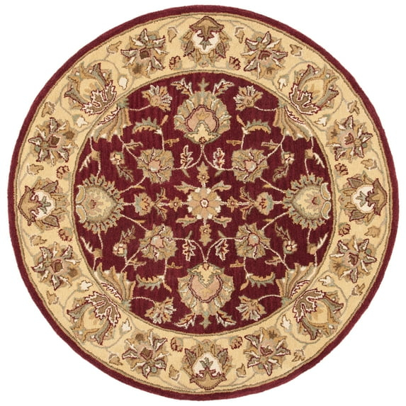 Heritage HG343 Hand Tufted Area Rug - Red/Gold - 6' Round - Safavieh.