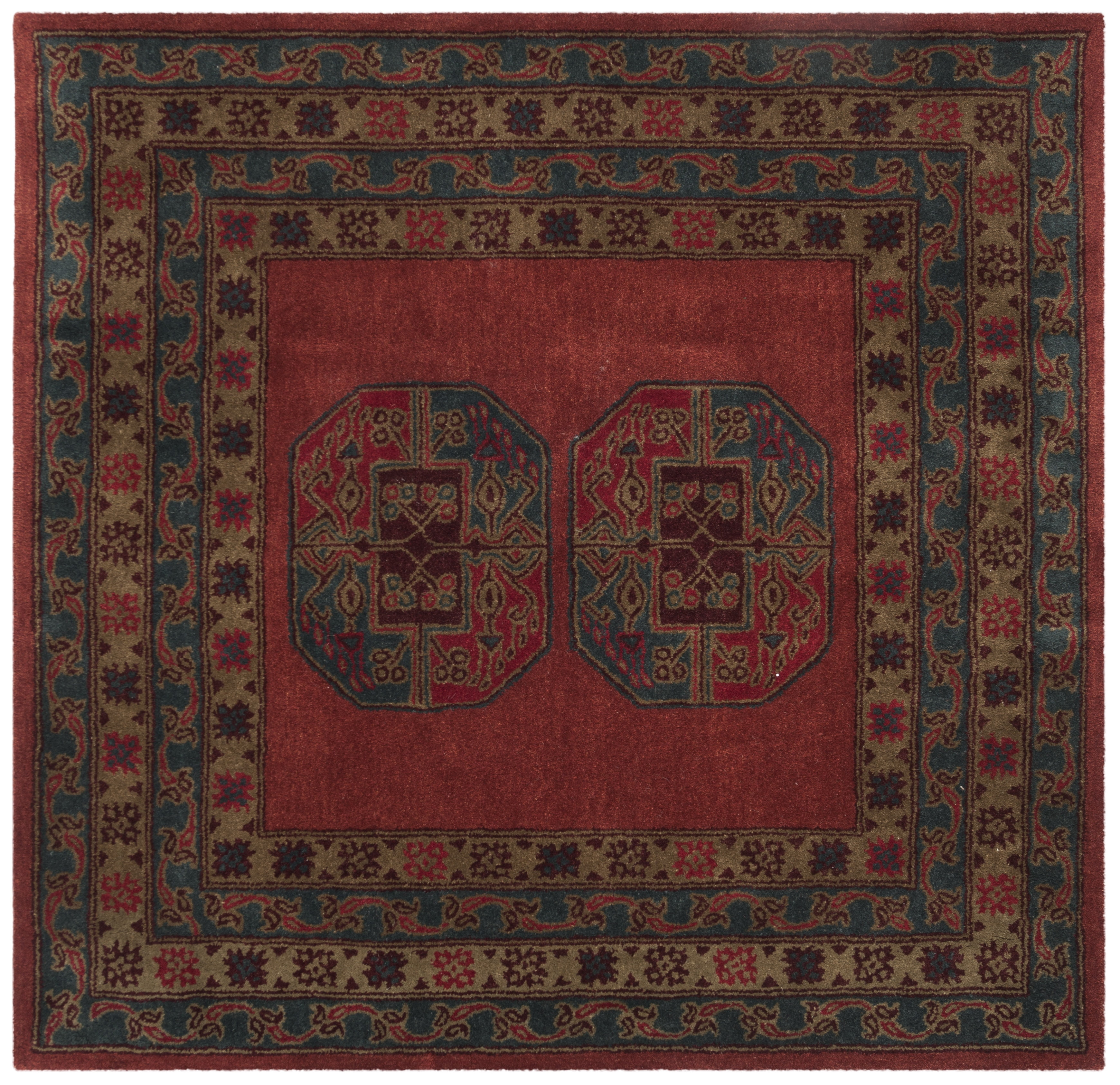 Heritage HG919 Hand Tufted Area Rug - Red - 6'x6' - Safavieh.