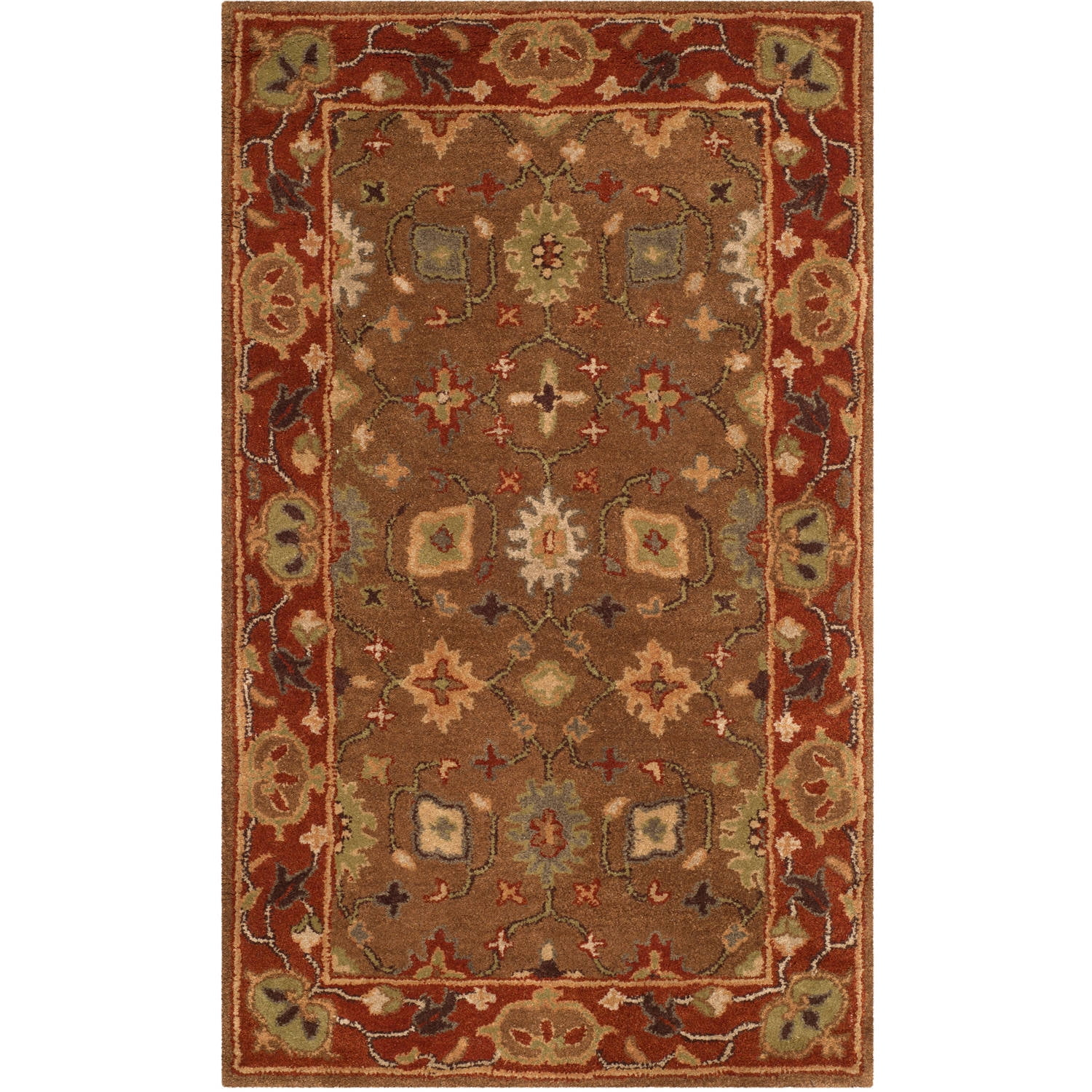 Heritage HG952 Hand Tufted Area Rug - Moss/Rust - 3'x5' - Safavieh.