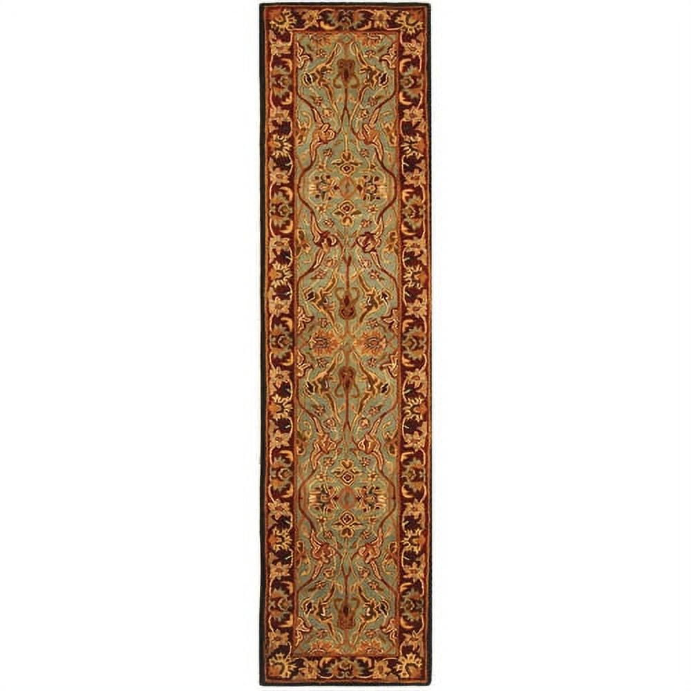 SAFAVIEH Heritage Shanelle Oriental Wool Runner Rug, Light Blue/Red, 2'3" x 14'