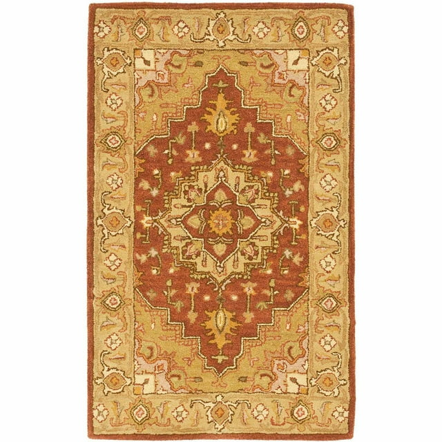 SAFAVIEH Heritage Sheila Traditional Wool Area Rug, Rust/Gold, 2'3" x 4'