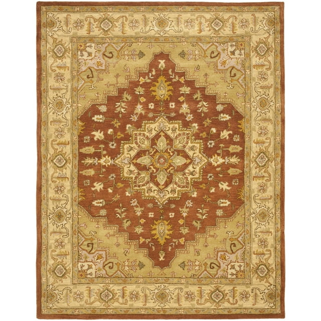 SAFAVIEH Heritage Sheila Traditional Wool Area Rug, Rust/Gold, 5' x 8'