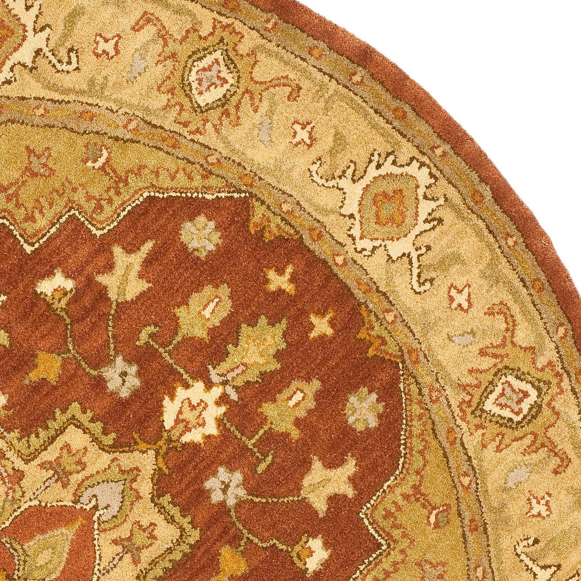 Heritage HG345 Hand Tufted Area Rug - Rust/Gold - 6' Round - Safavieh.