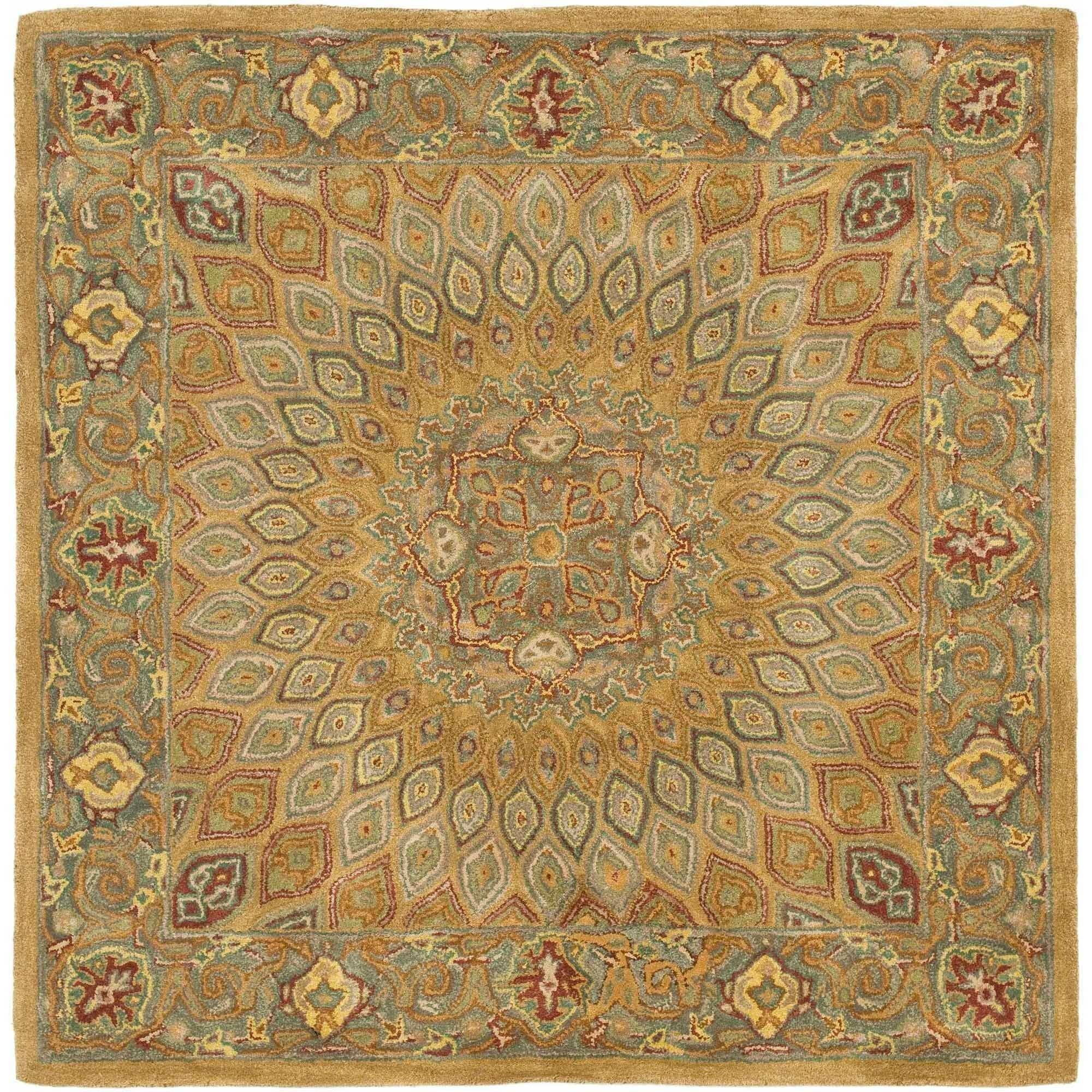 Heritage HG914 Hand Tufted Area Rug - Light Brown/Grey - 6'x6' - Safavieh.