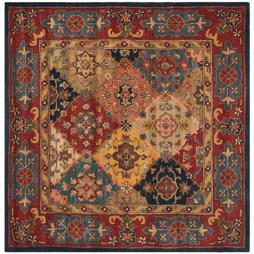 SAFAVIEH Heritage Trudi Traditional Wool Area Rug, Red/Multi, 10' x 10' Square