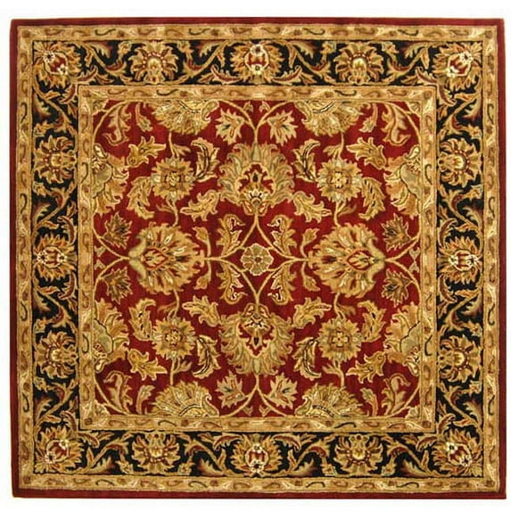 SAFAVIEH Heritage Valery Oriental Wool Area Rug, Red/Black, 10' x 10' Square