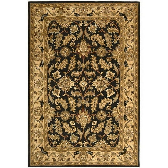 SAFAVIEH Heritage Valery Traditional Wool Area Rug, Black/Beige, 11' x 16'