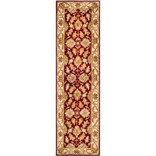 SAFAVIEH Heritage Valery Oriental Wool Runner Rug, Red/Ivory, 2'3" x 14'