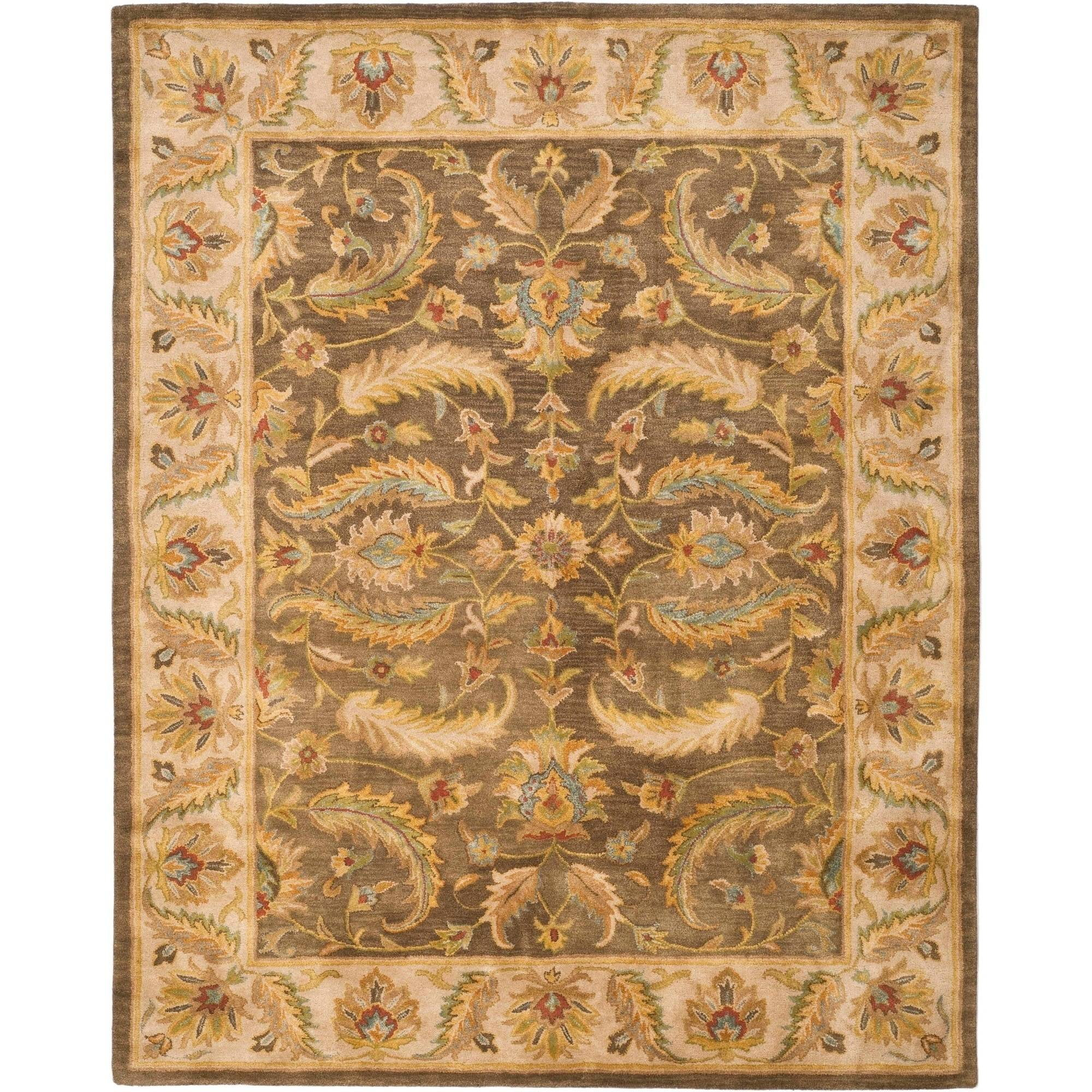 SAFAVIEH Heritage Wight Traditional Wool Area Rug, Green/Beige, 7'6" x 9'6"