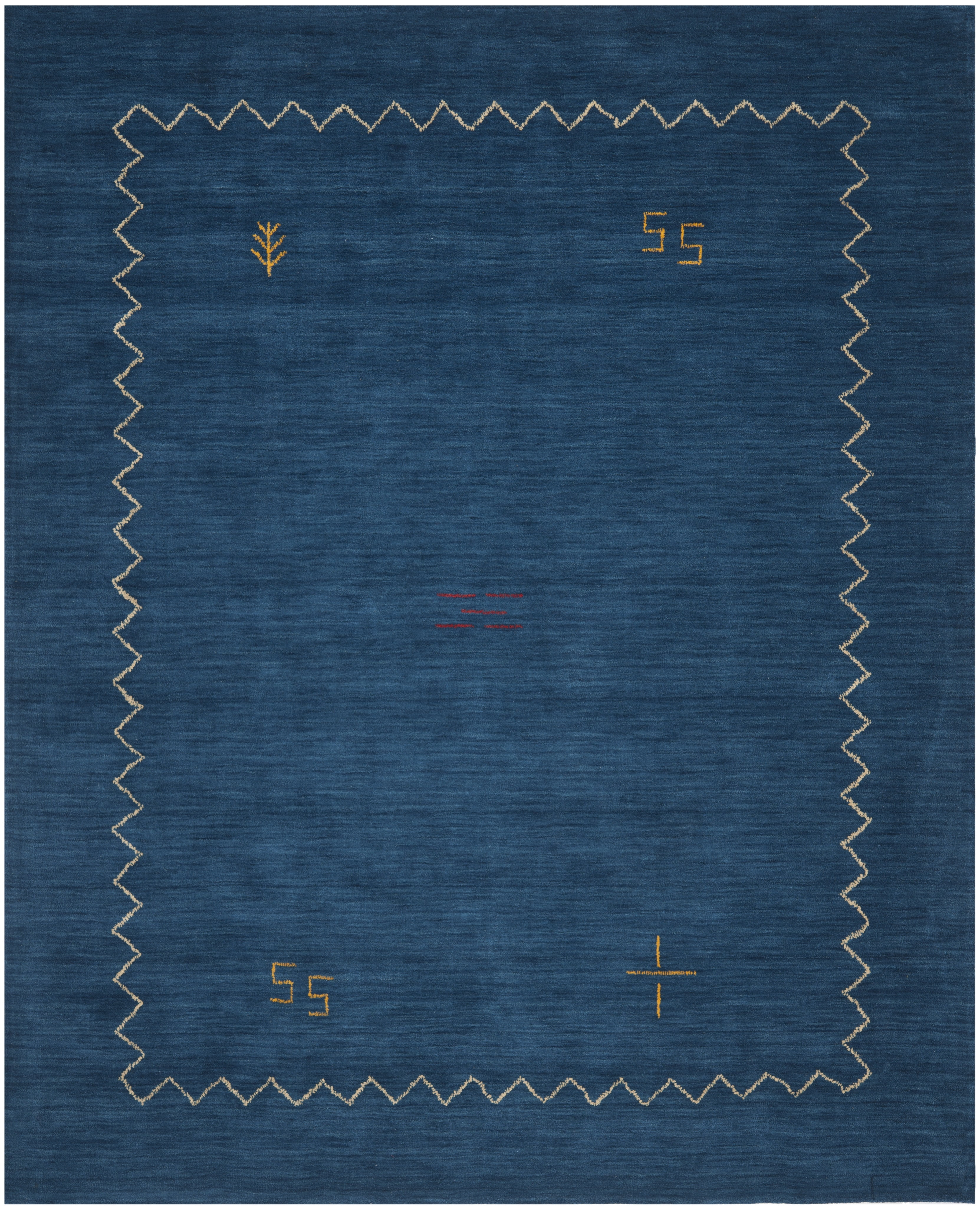 SAFAVIEH Himalaya Yvonne Solid Wool Area Rug, Blue, 11' x 15'