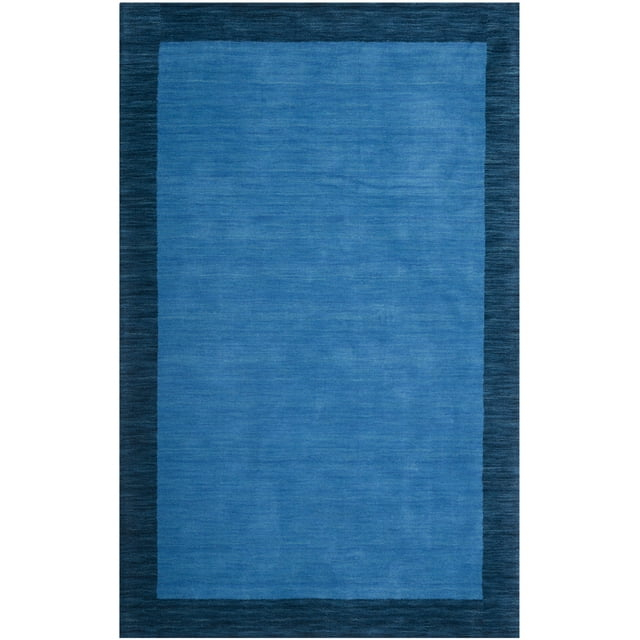 SAFAVIEH Himalaya Lexine Solid Wool Area Rug, Light Blue/Dark Blue, 11' x 15'