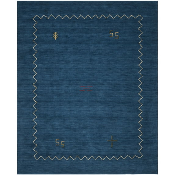 SAFAVIEH Himalaya Yvonne Solid Wool Area Rug, Blue, 11' x 15'