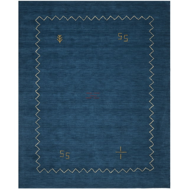 SAFAVIEH Himalaya Yvonne Solid Wool Area Rug, Blue, 11' x 15'