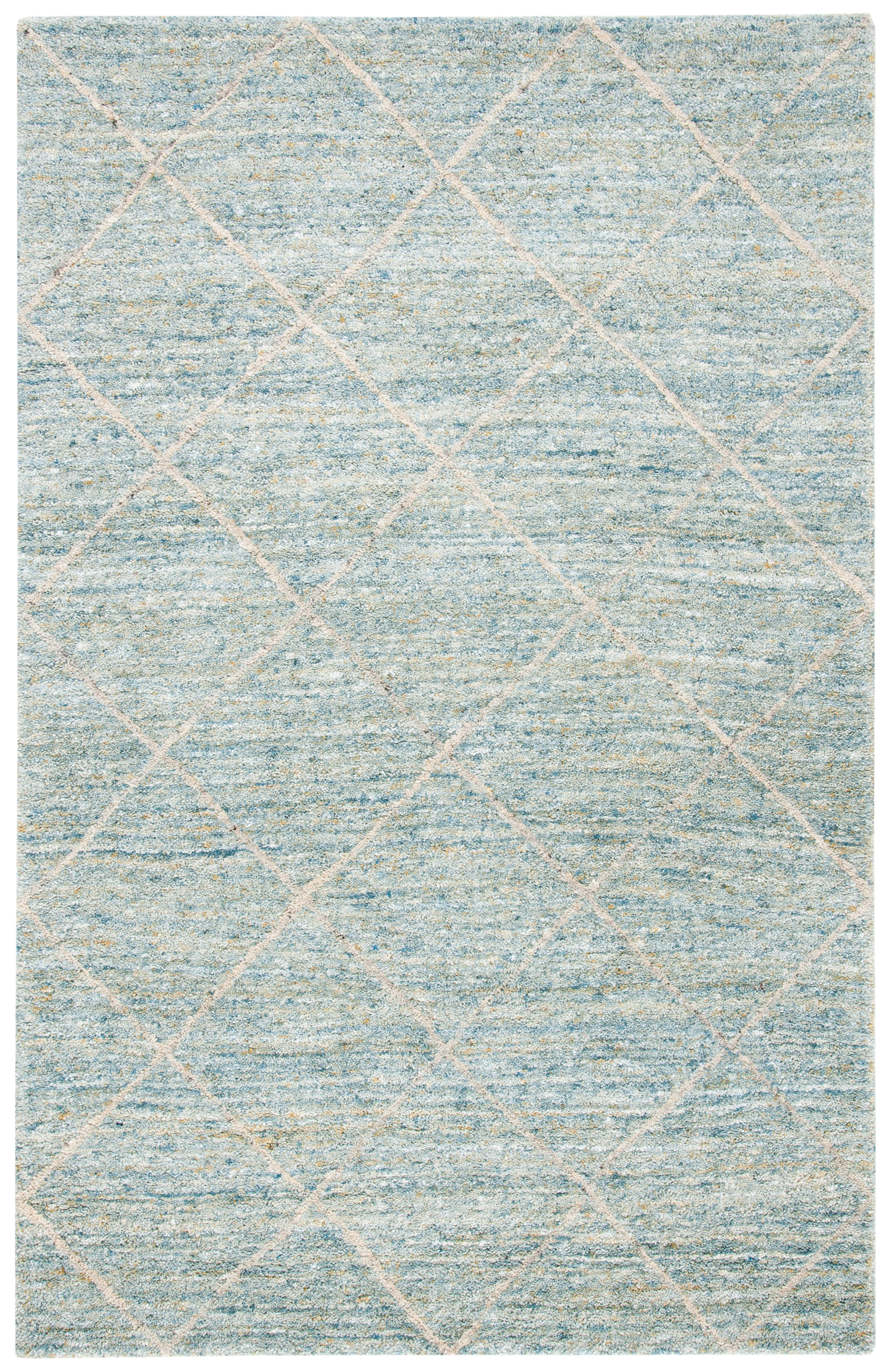 SAFAVIEH Himalaya Zoe Geometric Wool Area Rug, Blue, 6' x 9'