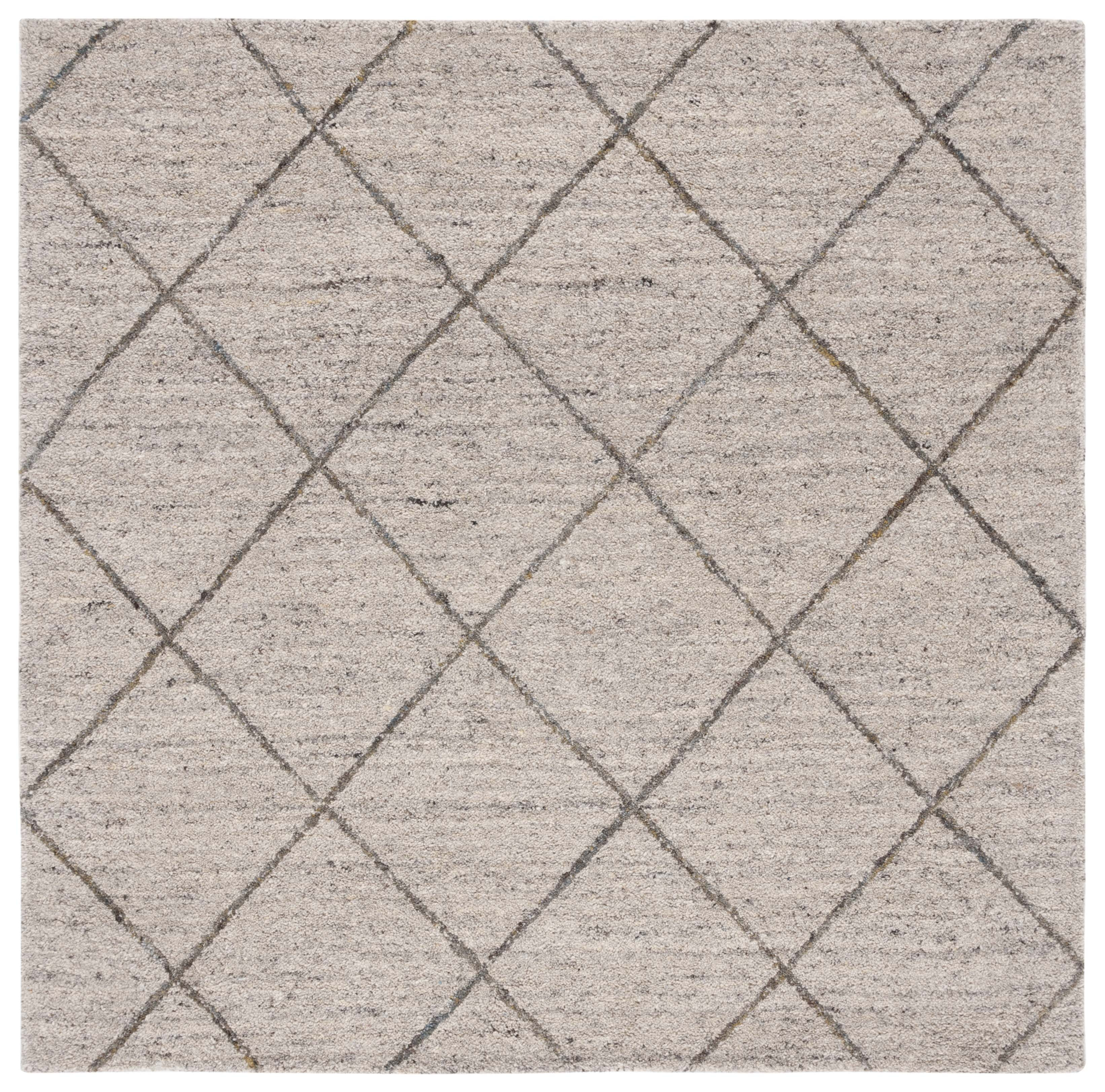 SAFAVIEH Himalaya Zoe Geometric Wool Area Rug, Ivory, 6' x 6' Square