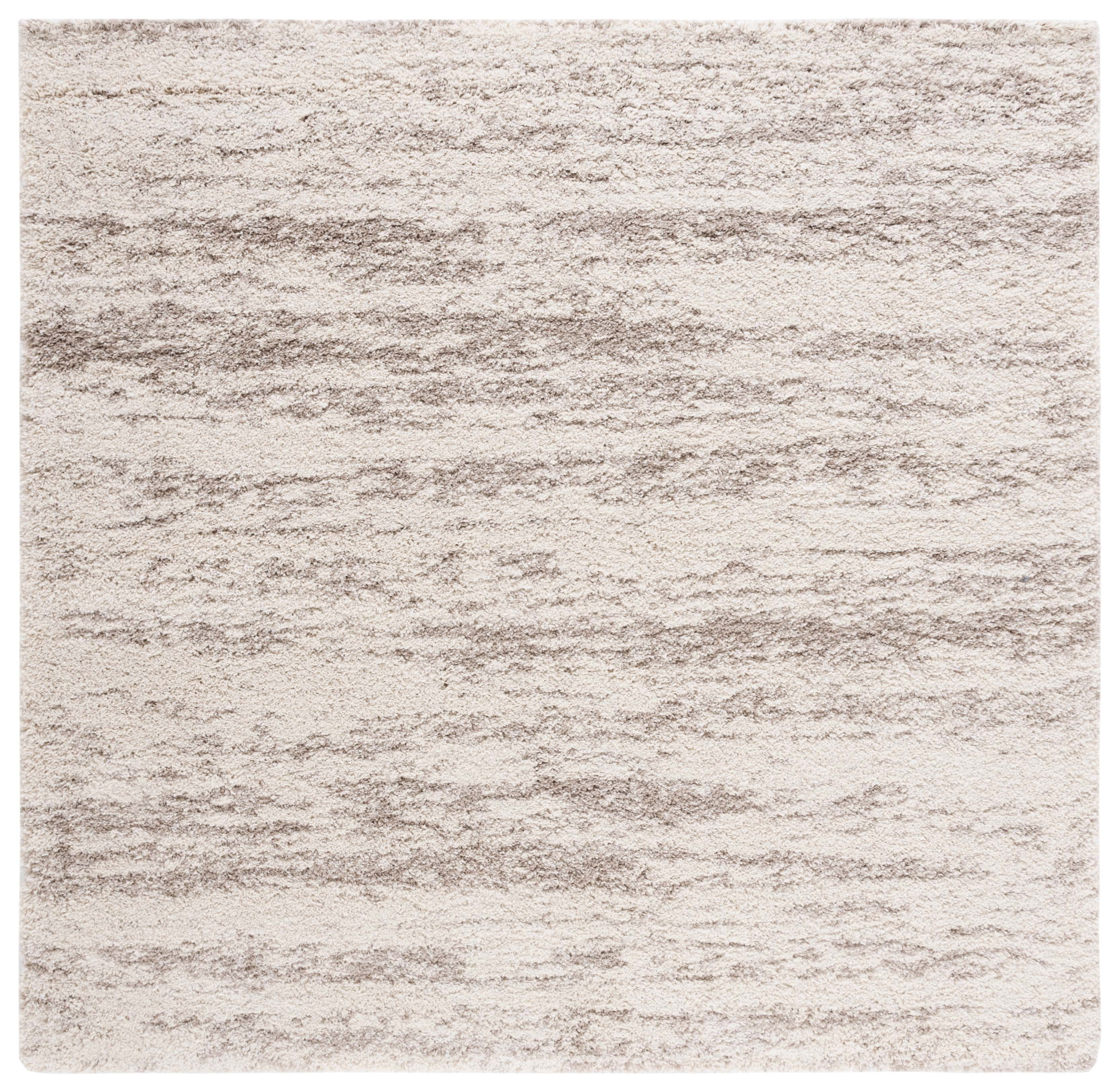 SAFAVIEH Hudson Jack Abstract Shag Area Rug, Ivory/Beige, 3' x 3' Square